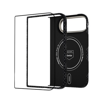 Apple iPhone Duo Benks ArmorAir ArmorGrid Grand Combo Üçlü Aksesuar Seti (Ön Arka Kevlar Karbon Kapak + Ekran Koruyucu)