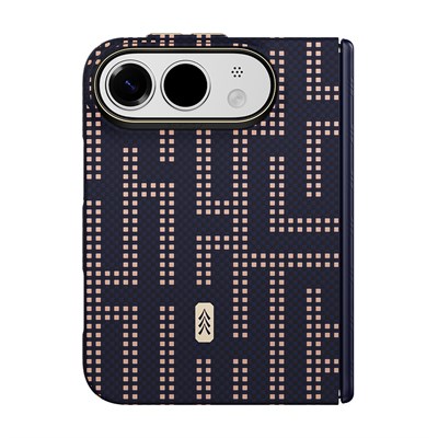 Apple iPhone Duo (Fold) Kılıf M-safe Şarj Özellikli Raptic Aramid SkinPro Grid Serisi Karbon Kapak