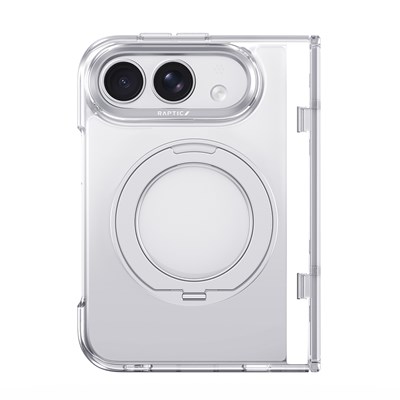 Apple iPhone Duo (Fold) Kılıf M-safe Şarj Özellikli Raptic Air Stand Serisi Aynalı Arka Yüzey Standlı Kapak