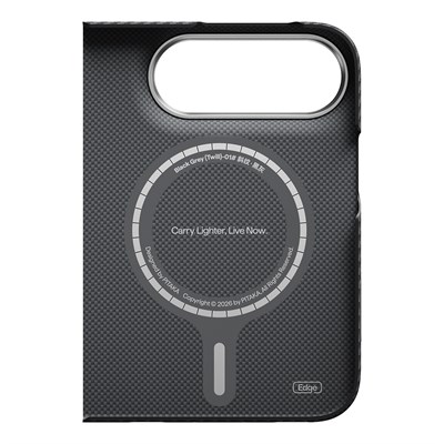 Apple iPhone Duo Kılıf M-safe Şarj Özellikli 600D Aramid Karbon Fiber Pitaka Edge Serisi Black-Grey Twill Kapak