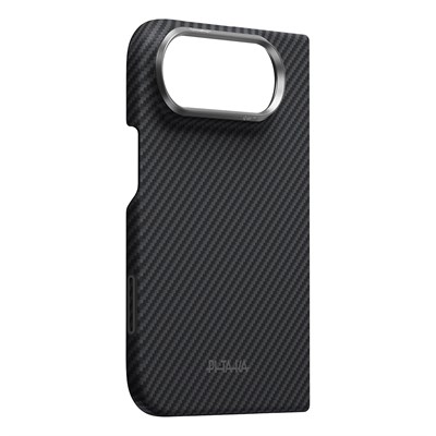 Apple iPhone Duo Kılıf M-safe Şarj Özellikli 600D Aramid Karbon Fiber Pitaka Edge Serisi Black-Grey Twill Kapak