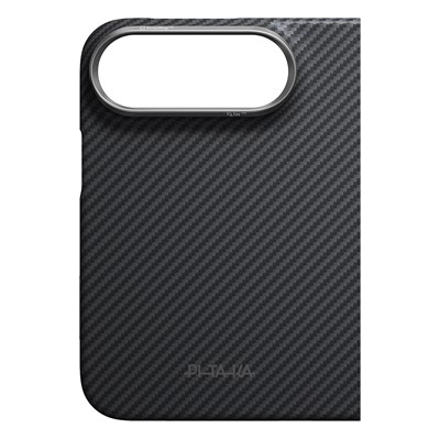 Apple iPhone Duo Kılıf M-safe Şarj Özellikli 600D Aramid Karbon Fiber Pitaka Edge Serisi Black-Grey Twill Kapak