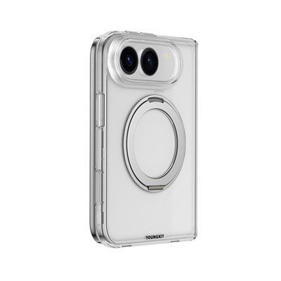 Apple iPhone Duo Kılıf M-safe Şarj Özellikli Youngkit Clear Serisi Standlı Kapak