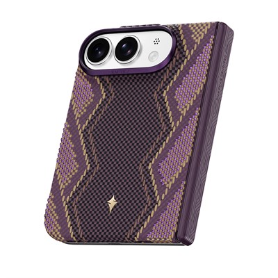 Apple iPhone Duo (Fold) Kılıf M-safe Şarj Özellikli Raptic Aramid SkinPro Scepter Serisi Karbon Kapak