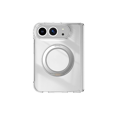 Apple iPhone Duo Kılıf M-safe Şarj Özellikli Transparan Sert PC Wlons Pita Standlı Kapak