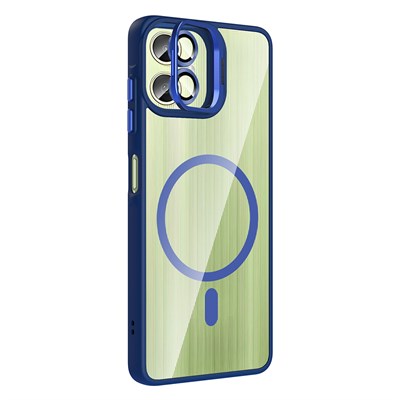 Galaxy A06 Kılıf Standlı ve Kamera Lens Hediyeli M-Safe Şarj Özellikli Zore Etro Kapak