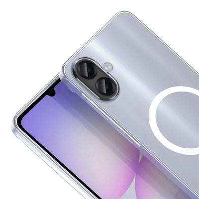 Galaxy A07 Kamera Korumalı M-Safe Şarj Özellikli Şeffaf Zore London Silikon Kapak
