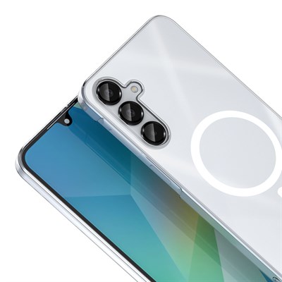 Galaxy A16 Kamera Korumalı M-Safe Şarj Özellikli Şeffaf Zore London Silikon Kapak