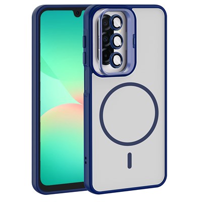Galaxy A17 Kılıf Standlı ve Kamera Lens Hediyeli Zore Etro Kapak