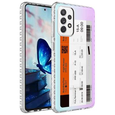 Galaxy A23 Kılıf Airbag Kenarlı Renkli Desenli Silikon Zore Elegans Kapak