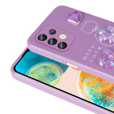 Galaxy A32 4G Kılıf Kabartma Figürlü Parlak Zore Toys Silikon Kapak