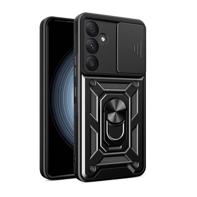 Galaxy A55 Kılıf Magnetik Standlı Kamera Korumalı Zore Sürgülü Vega Kapak