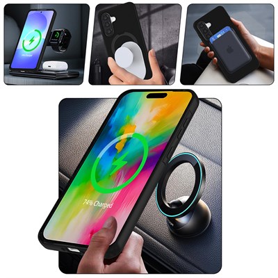 Galaxy A56 Kılıf M-safe Şarj Özellikli Standlı Zore Samara Kapak