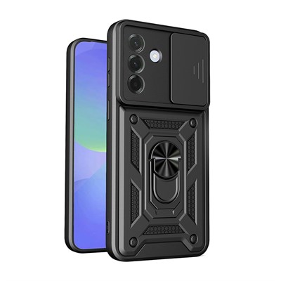 Galaxy A57 Kılıf Magnetik Standlı Kamera Korumalı Zore Sürgülü Vega Kapak