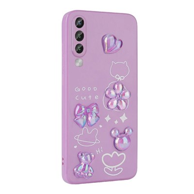 Galaxy A70 Kılıf Kabartma Figürlü Parlak Zore Toys Silikon Kapak