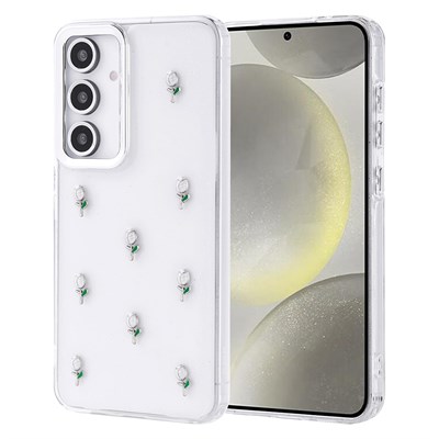 Galaxy S24 FE Kılıf Airbag Tasarımlı Simli Şeffaf Zore Kutup Kapak