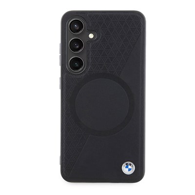 Galaxy S24 Kılıf BMW Orjinal Lisanslı Magsafe Şarj Özellikli Yarım Dokulu Circle Leather Kapak