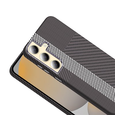 Galaxy S24 Kılıf M-safe Şarj Özellikli Karbon Fiber Görünümlü Zore Gros Kapak