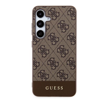 Galaxy S24 Plus Kılıf Guess Orjinal Lisanslı PU Deri Şerit Logo Dizaynlı Kapak