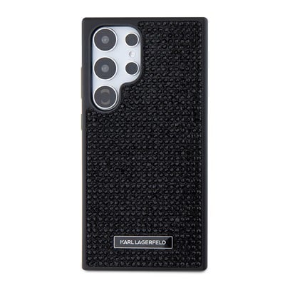 Galaxy S24 Ultra Kılıf Karl Lagerfeld Taşlı Metal Logo Orjinal Lisanslı Kapak