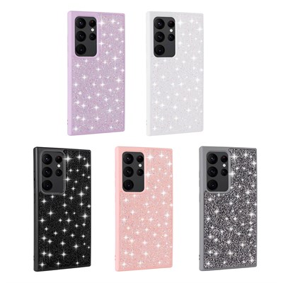 Galaxy S24 Ultra Kılıf Parlak Taşlı Tasarım Zore Pırlanta Kapak