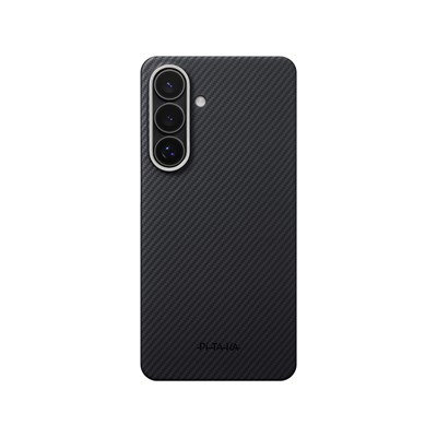 Galaxy S26 Kılıf M-safe Şarj Özellikli 600D Aramid Fiber Pitaka Edge Serisi Black-Grey Twill Kapak