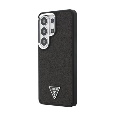 Galaxy S26 Ultra Kılıf Guess Orjinal Lisanslı M-safe Şarj Özellikli Metal Kamera Çerçeveli Üçgen Logolu Glitter Kapak
