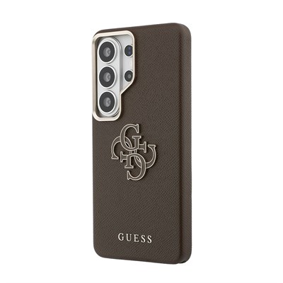 Galaxy S26 Ultra Kılıf Guess Orjinal Lisanslı M-safe Şarj Özellikli Grained Yazı ve 4G Büyük Metal Logolu Kapak