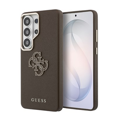 Galaxy S26 Ultra Kılıf Guess Orjinal Lisanslı M-safe Şarj Özellikli Grained Yazı ve 4G Büyük Metal Logolu Kapak
