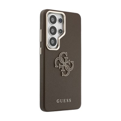 Galaxy S26 Ultra Kılıf Guess Orjinal Lisanslı M-safe Şarj Özellikli Grained Yazı ve 4G Büyük Metal Logolu Kapak