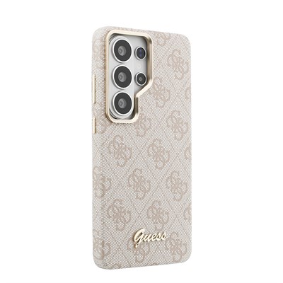 Galaxy S26 Ultra Kılıf Guess Orjinal Lisanslı M-safe Şarj Özellikli Klasik Yazı Logolu 4G Desenli Kapak