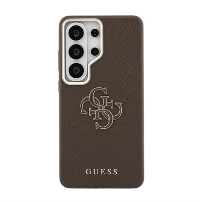 Galaxy S26 Ultra Kılıf Guess Orjinal Lisanslı M-safe Şarj Özellikli Grained Yazı ve 4G Büyük Metal Logolu Kapak