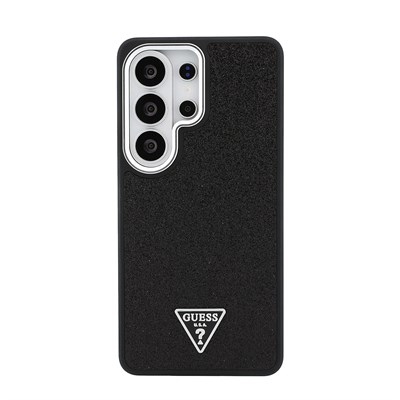 Galaxy S26 Ultra Kılıf Guess Orjinal Lisanslı M-safe Şarj Özellikli Metal Kamera Çerçeveli Üçgen Logolu Glitter Kapak