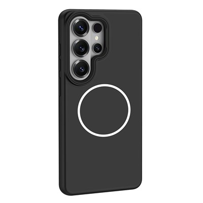 Galaxy S26 Ultra Kılıf M-Safe Şarj Özellikli Metal Kamera Çerçeveli Zore Sanremo Silikon Kapak