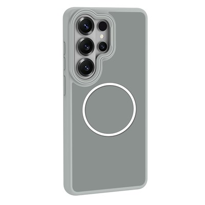 Galaxy S26 Ultra Kılıf M-Safe Şarj Özellikli Metal Kamera Çerçeveli Zore Sanremo Silikon Kapak
