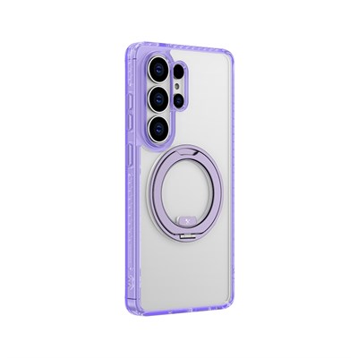 Galaxy S26 Ultra Kılıf M-safe Şarj Özellikli Şeffaf 360 Derece Standlı Amazingthing Titan MagSpin Serisi Kapak
