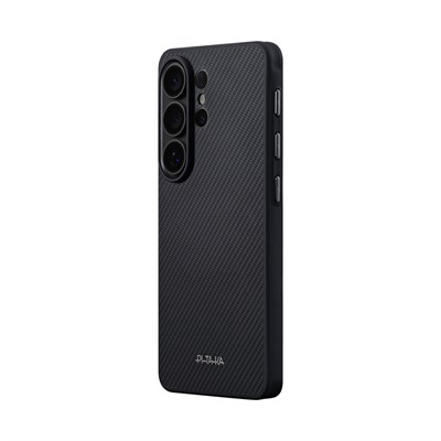 Galaxy S26 Ultra Kılıf M-safe Şarj Özellikli 600D Aramid Fiber Pitaka Cairn Serisi Black-Grey Twill Kapak