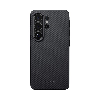Galaxy S26 Ultra Kılıf M-safe Şarj Özellikli 600D Aramid Fiber Pitaka Cairn Serisi Black-Grey Twill Kapak