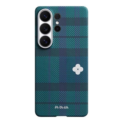 Galaxy S26 Ultra Kılıf M-safe Şarj Özellikli Aramid Fiber Pitaka Flora in Grid Serisi Kapak