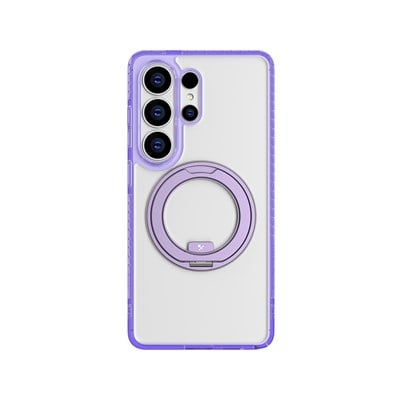Galaxy S26 Ultra Kılıf M-safe Şarj Özellikli Şeffaf 360 Derece Standlı Amazingthing Titan MagSpin Serisi Kapak
