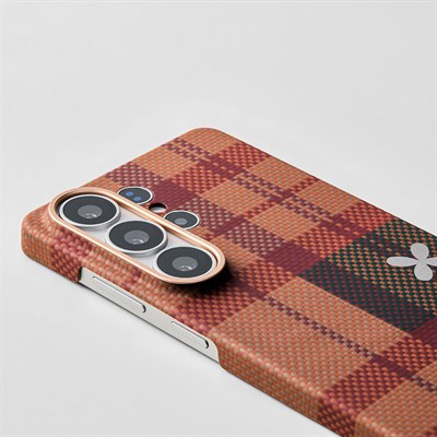 Galaxy S26 Ultra Kılıf M-safe Şarj Özellikli Aramid Fiber Pitaka Flora in Grid Serisi Kapak