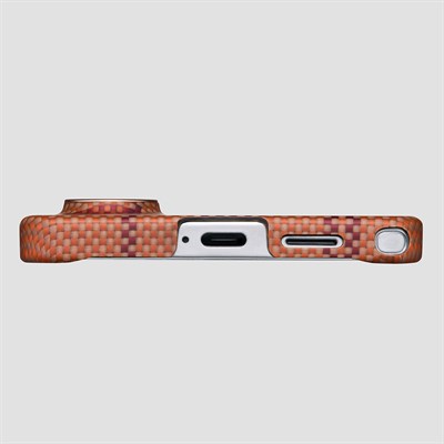 Galaxy S26 Ultra Kılıf M-safe Şarj Özellikli Aramid Fiber Pitaka Flora in Grid Serisi Kapak