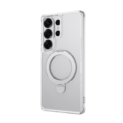 Galaxy S26 Ultra Kılıf M-safe Şarj Özellikli Raptic Air Stand Serisi Buzlu Transparan Tasarımlı Standlı Kapak