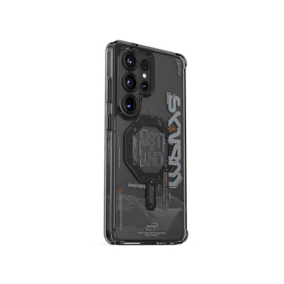 Galaxy S26 Ultra Kılıf M-safe Şarj Özellikli Yazı Desenli Airbag Tasarımlı Skinarma Sonix Kapak