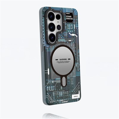 Galaxy S26 Ultra Kılıf M-safe Şarj Özellikli Youngkit 360 Derece Standlı Technology Serisi Kapak