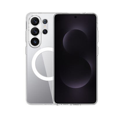 Galaxy S26 Ultra Kılıf M-safe Şarj Özellikli Transparan Sert PC Wlons Pita Kapak