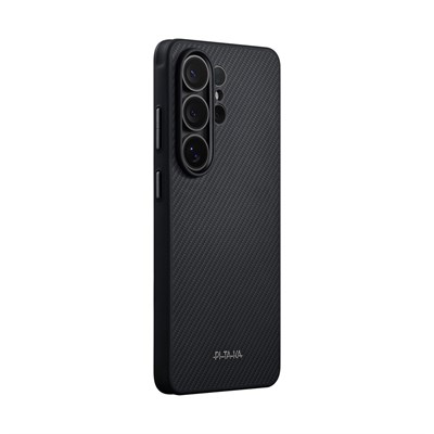 Galaxy S26 Ultra Kılıf M-safe Şarj Özellikli 600D Aramid Fiber Pitaka Cairn Serisi Black-Grey Twill Kapak