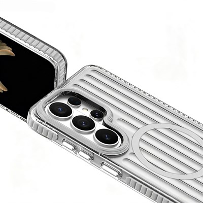 Galaxy S26 Ultra Kılıf M-safe Şarj Özellikli Oyuklu Tasarım Mutural Luggage Serisi Kapak