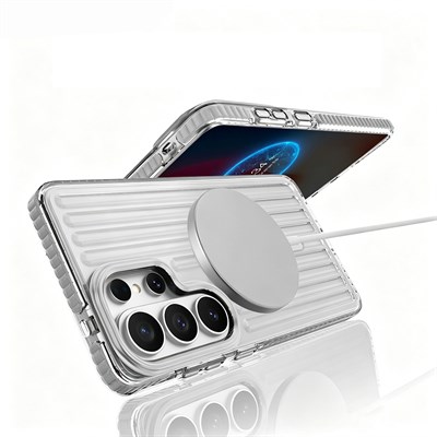 Galaxy S26 Ultra Kılıf M-safe Şarj Özellikli Oyuklu Tasarım Mutural Luggage Serisi Kapak