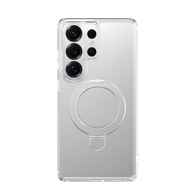 Galaxy S26 Ultra Kılıf M-safe Şarj Özellikli Raptic Air Stand Serisi Buzlu Transparan Tasarımlı Standlı Kapak